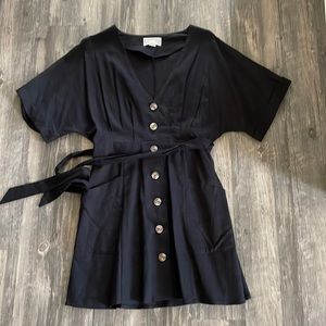 Black button down dress medium